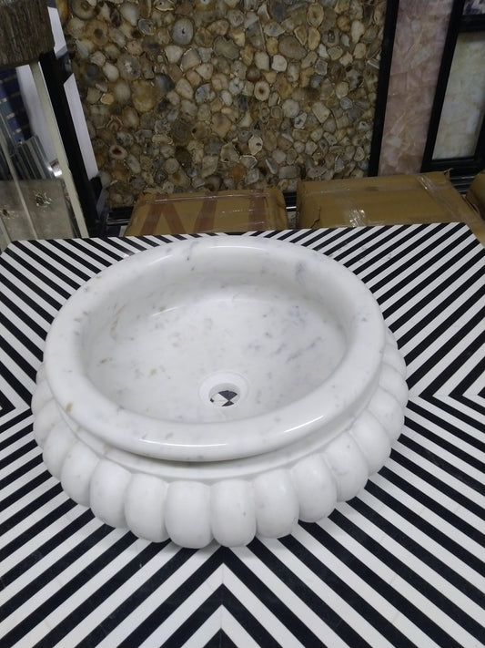 Stone Plus India White Marble Wash Basin L