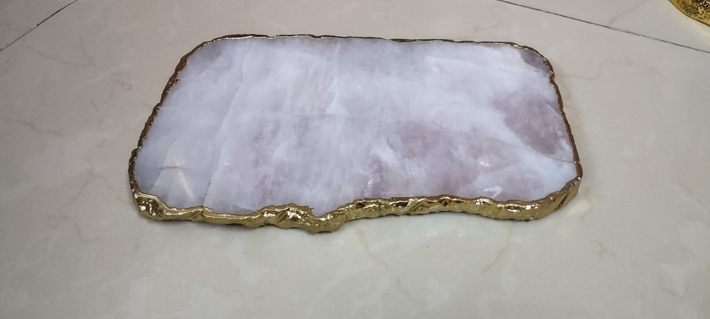 Stone Plus India Rose Quartz Platter