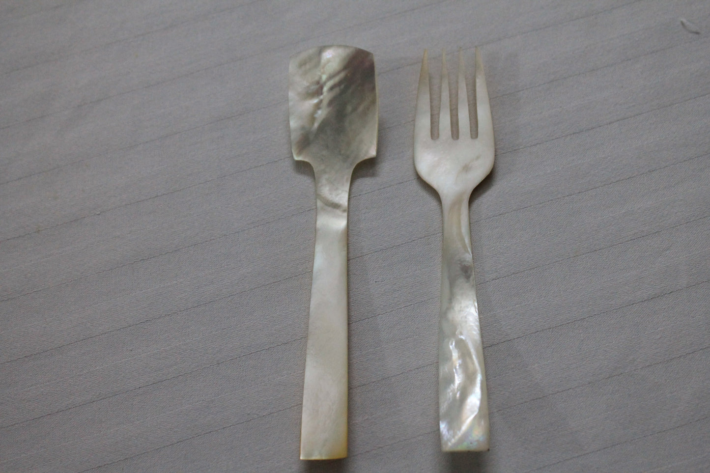 Opulent Homes Mother of Pearl Spoon and Fork.